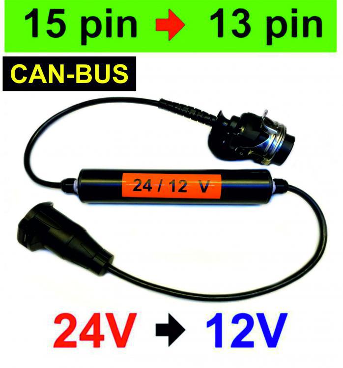 Reduktor napicia 24V / 12V - 15 pin / 13 pin
