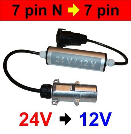 Reduktor napicia 24V / 12V - 7 pin N / 7 pin