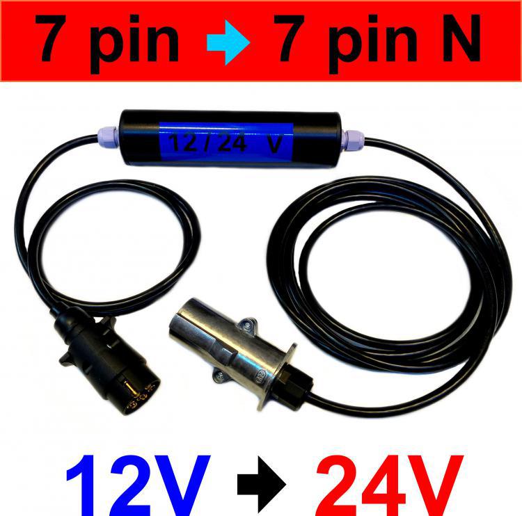 Przetwornica napicia 12V / 24V - 7 pin / 7 pin N wtyk