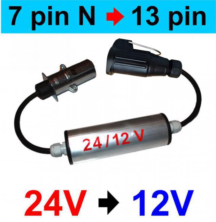 Reduktor napicia 24V / 12V - 7 pin N / 13 pin