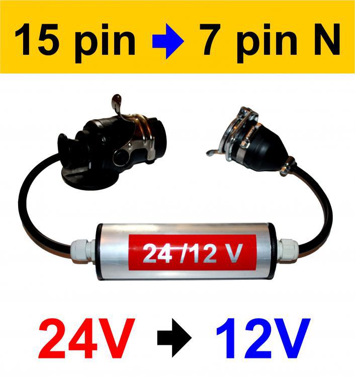 Reduktor napicia 24V / 12V - 15 pin / 7 pin N