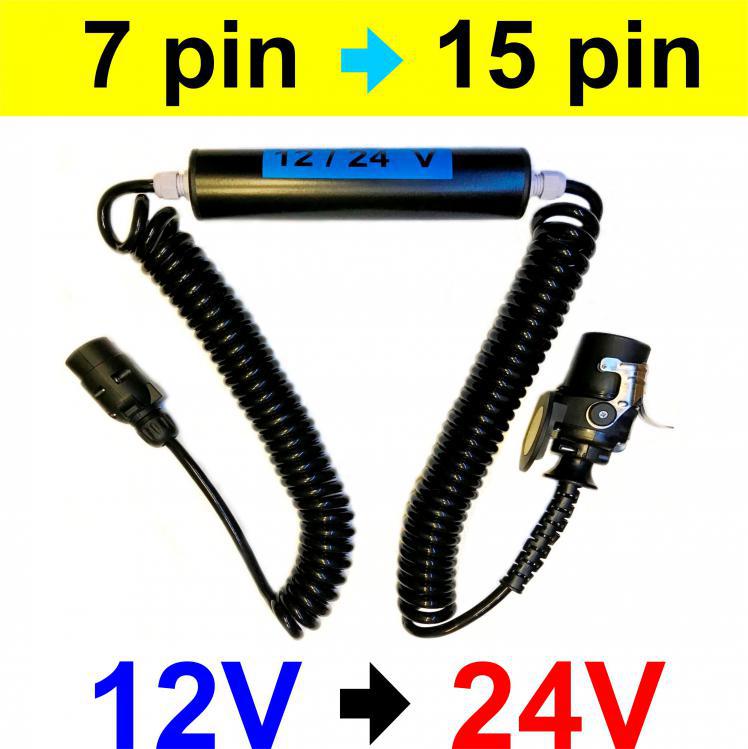 Przetwornica napicia 12V / 24V - 15 pin / 7 pin (2x spirala)