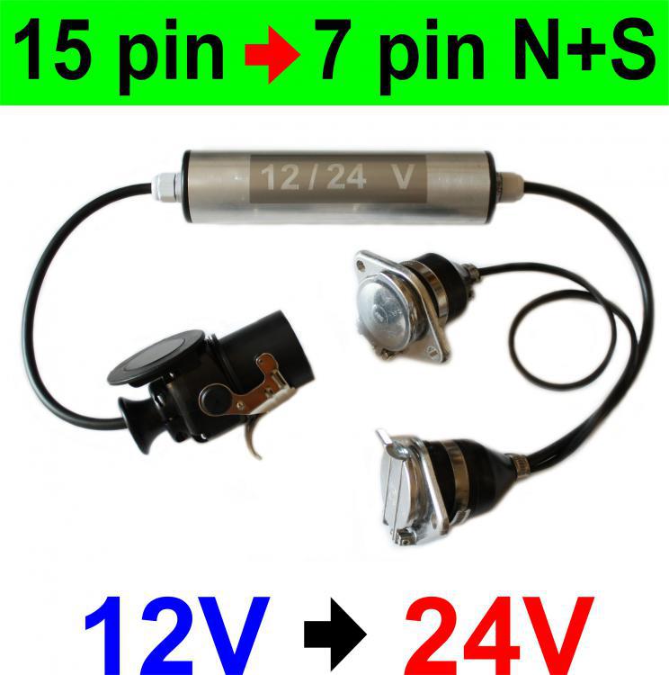 Przetwornica napicia 12V / 24V - 15 pin / 7 pin N+S