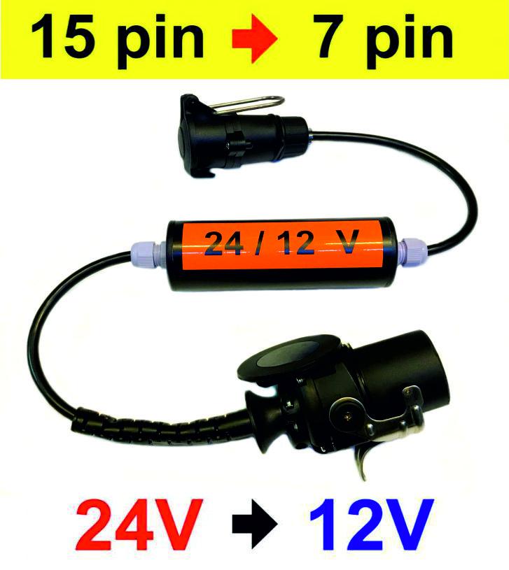 Reduktor napicia 24V / 12V - 15 pin / 7 pin