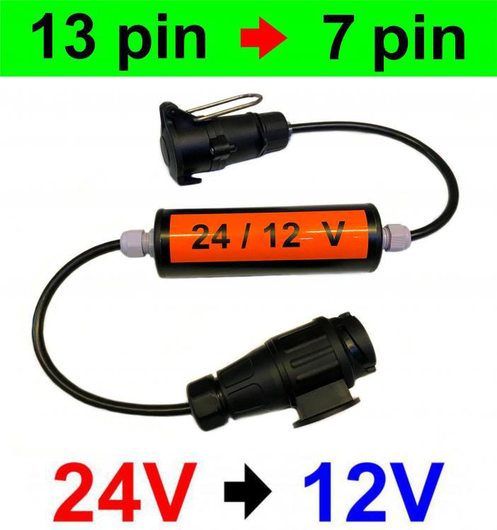 Reduktor napicia 24V / 12V - 13 pin na 7 pin