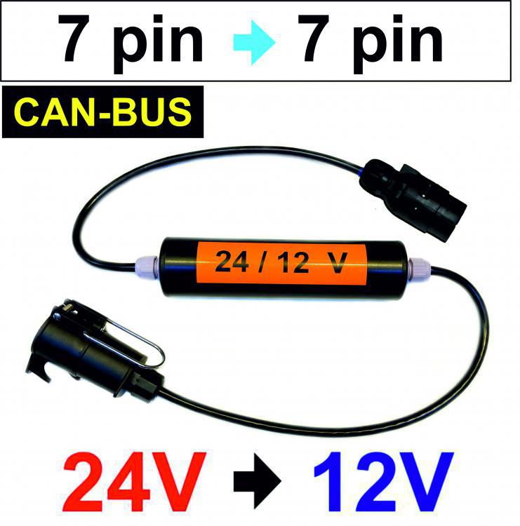 Reduktor napicia 24V / 12V - 7 pin / 7 pin