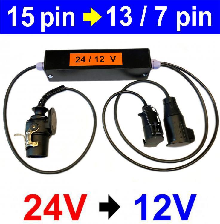 Reduktor napicia 24V / 12V - 15 pin / 13 lub 7 pin